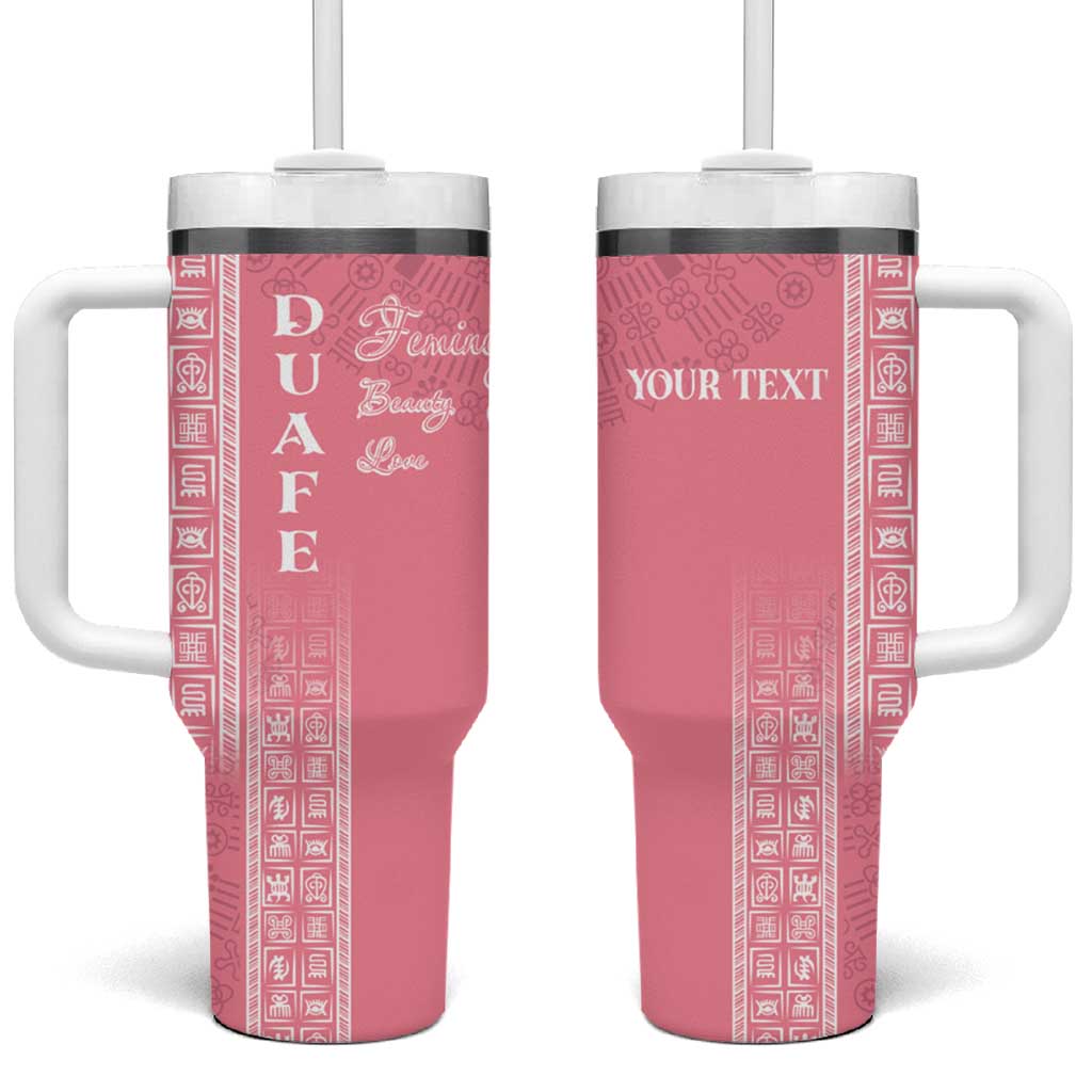 Personalized Adinkra Afro-Akan Culture Tumbler With Handle Duafe - Women's Day LT7