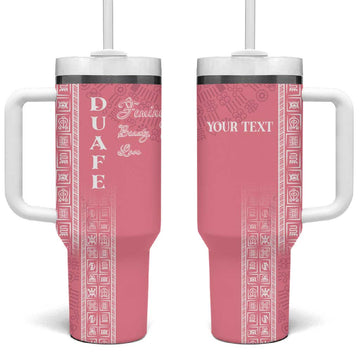 Personalized Adinkra Afro-Akan Culture Tumbler With Handle Duafe - Women's Day LT7