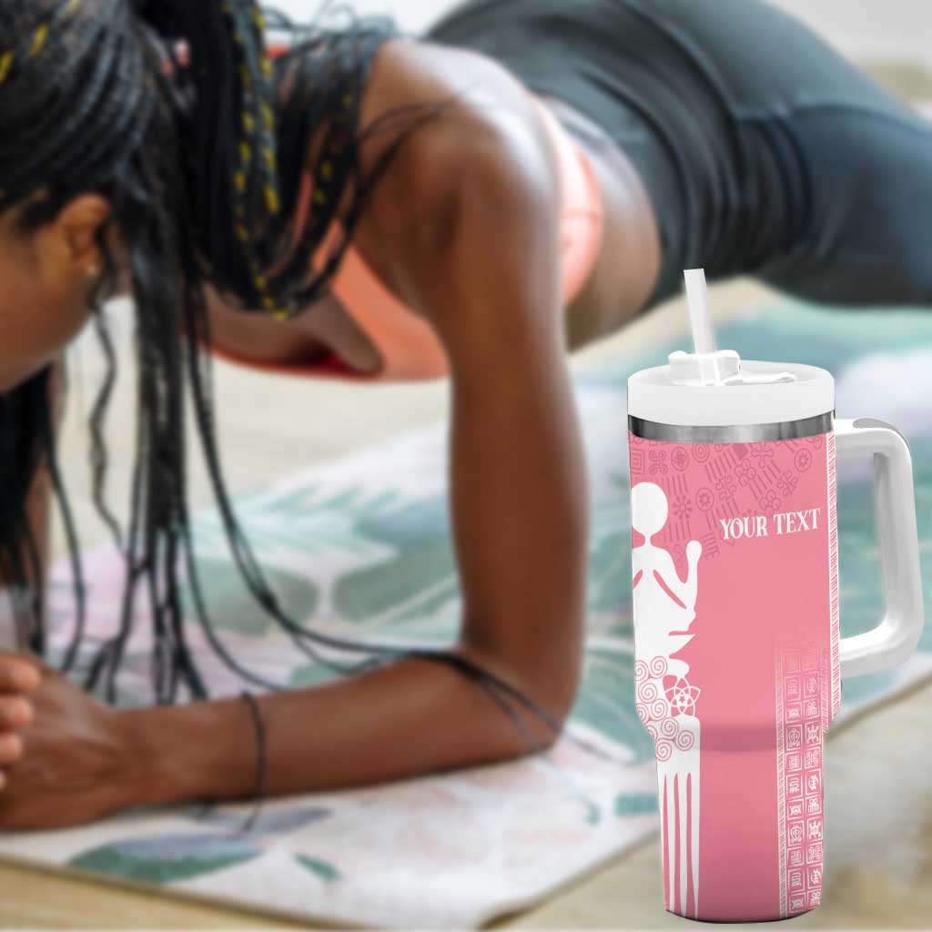 Personalized Adinkra Afro-Akan Culture Tumbler With Handle Duafe - Women's Day LT7