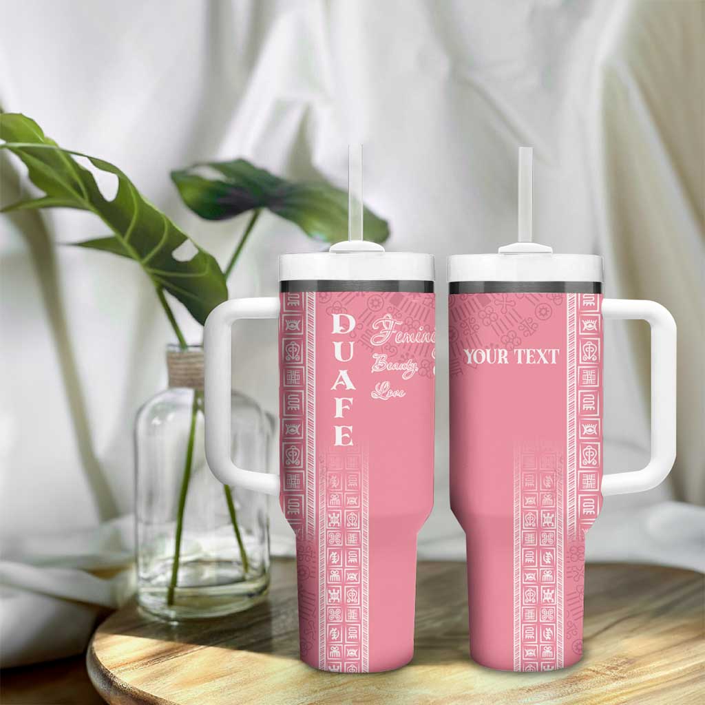 Personalized Adinkra Afro-Akan Culture Tumbler With Handle Duafe - Women's Day LT7