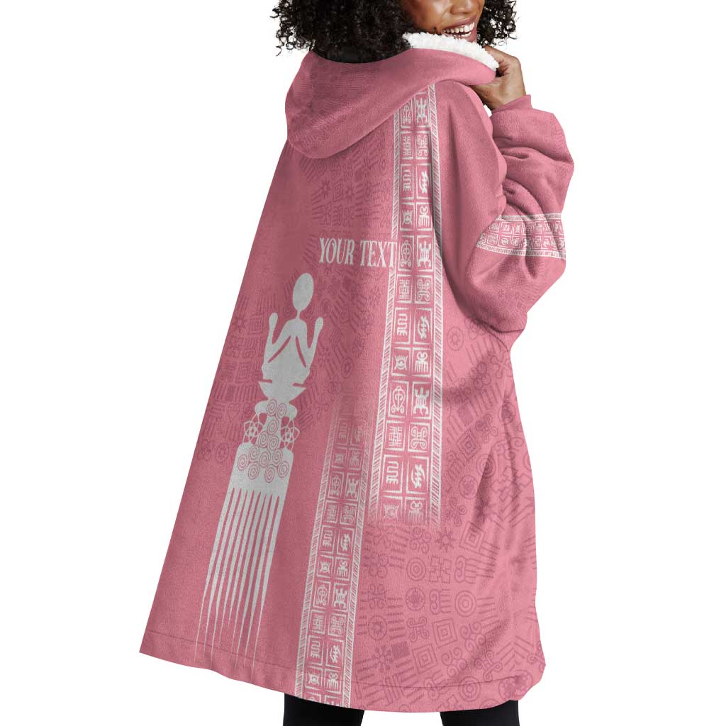 Personalized Adinkra Afro-Akan Culture Wearable Blanket Hoodie Duafe - Women's Day LT7