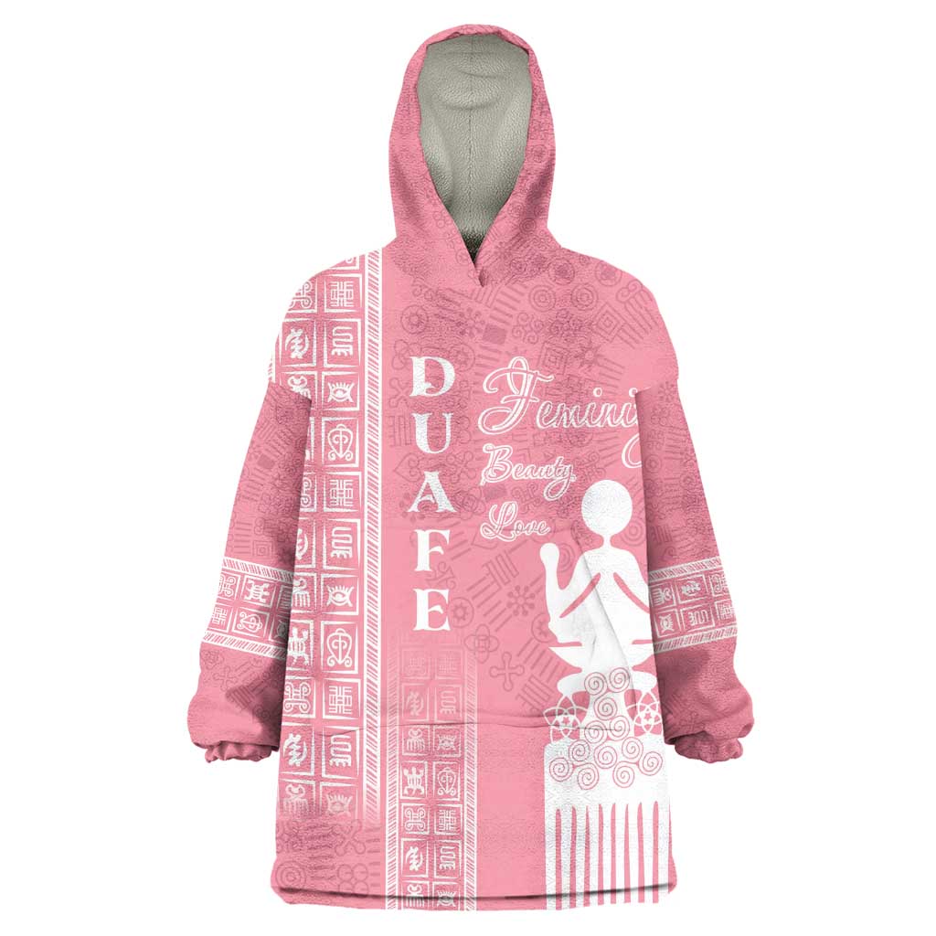 Personalized Adinkra Afro-Akan Culture Wearable Blanket Hoodie Duafe - Women's Day LT7