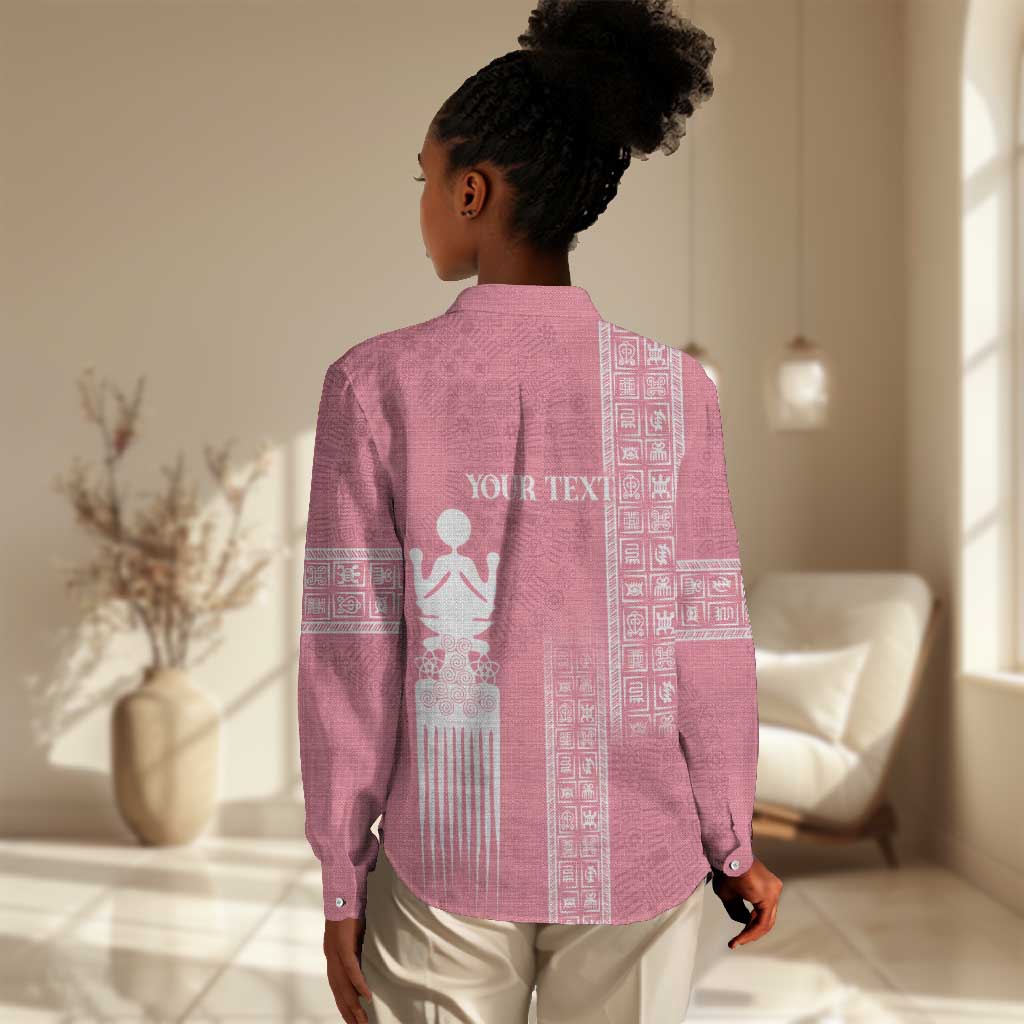 Personalized Adinkra Afro-Akan Culture Women Casual Shirt Duafe - Women's Day LT7