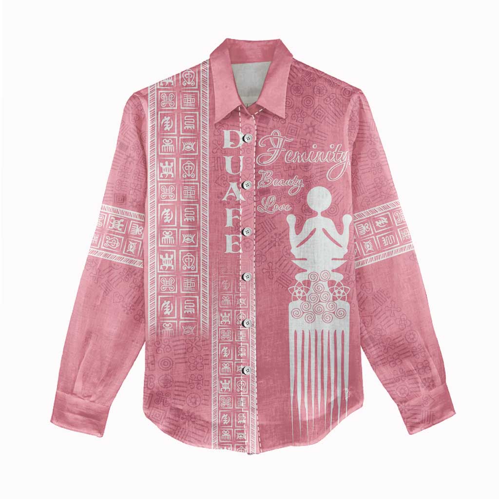 Personalized Adinkra Afro-Akan Culture Women Casual Shirt Duafe - Women's Day LT7