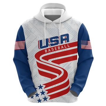 Custom USA Baseball Star Spangled Simple Style Hoodie LT7