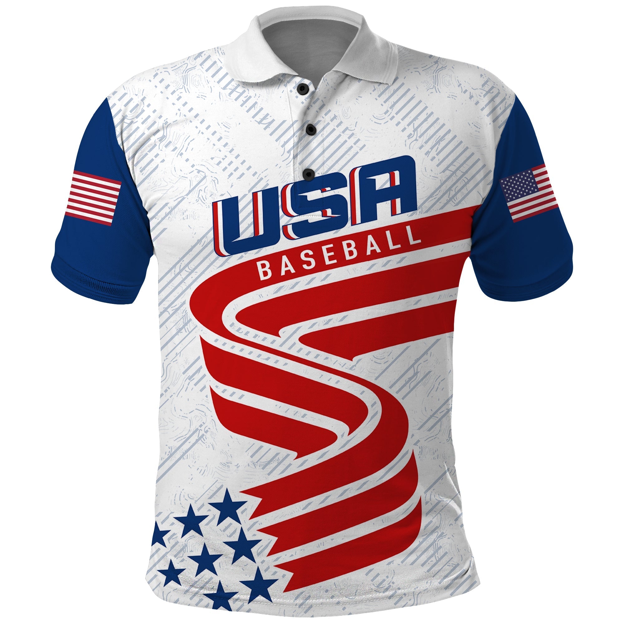 Custom USA Baseball Star Spangled Simple Style Polo Shirt LT7