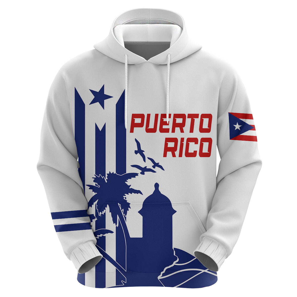 Custom Puerto Rico Baseball 2023 El Morro Silhouette Hoodie LT7