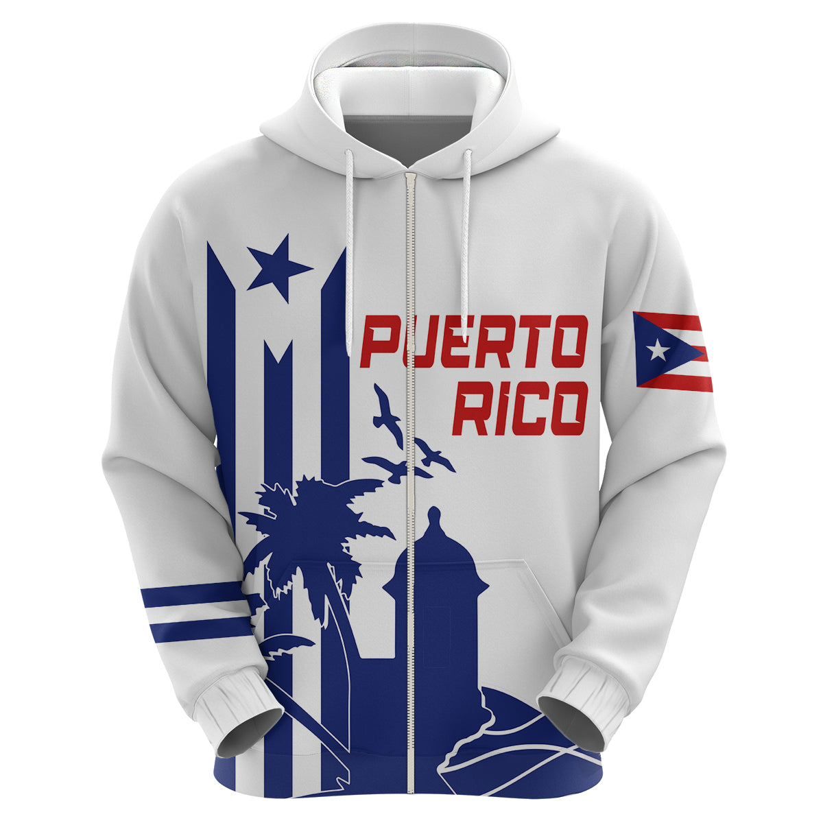 Custom Puerto Rico Baseball 2023 El Morro Silhouette Hoodie LT7