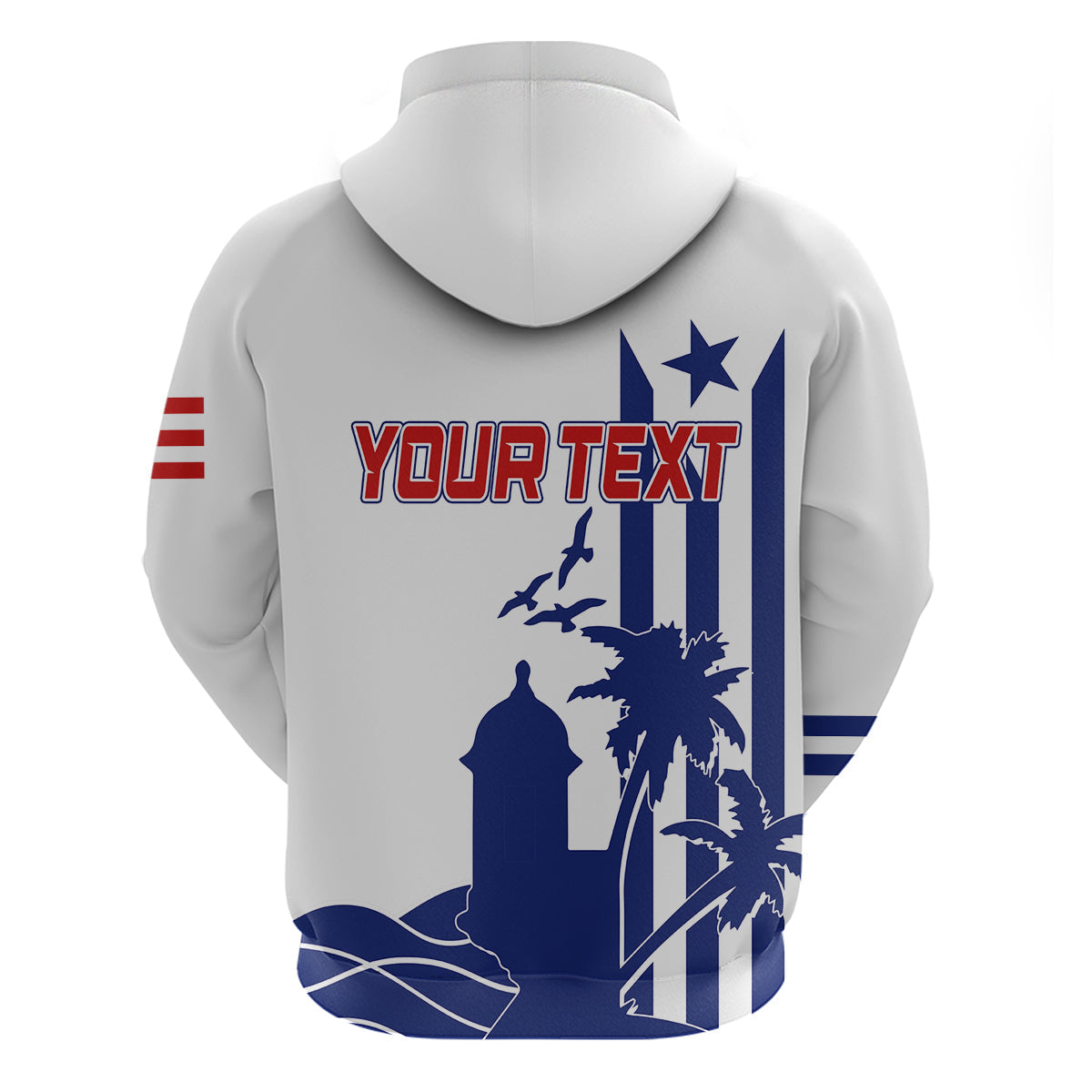 Custom Puerto Rico Baseball 2023 El Morro Silhouette Hoodie LT7