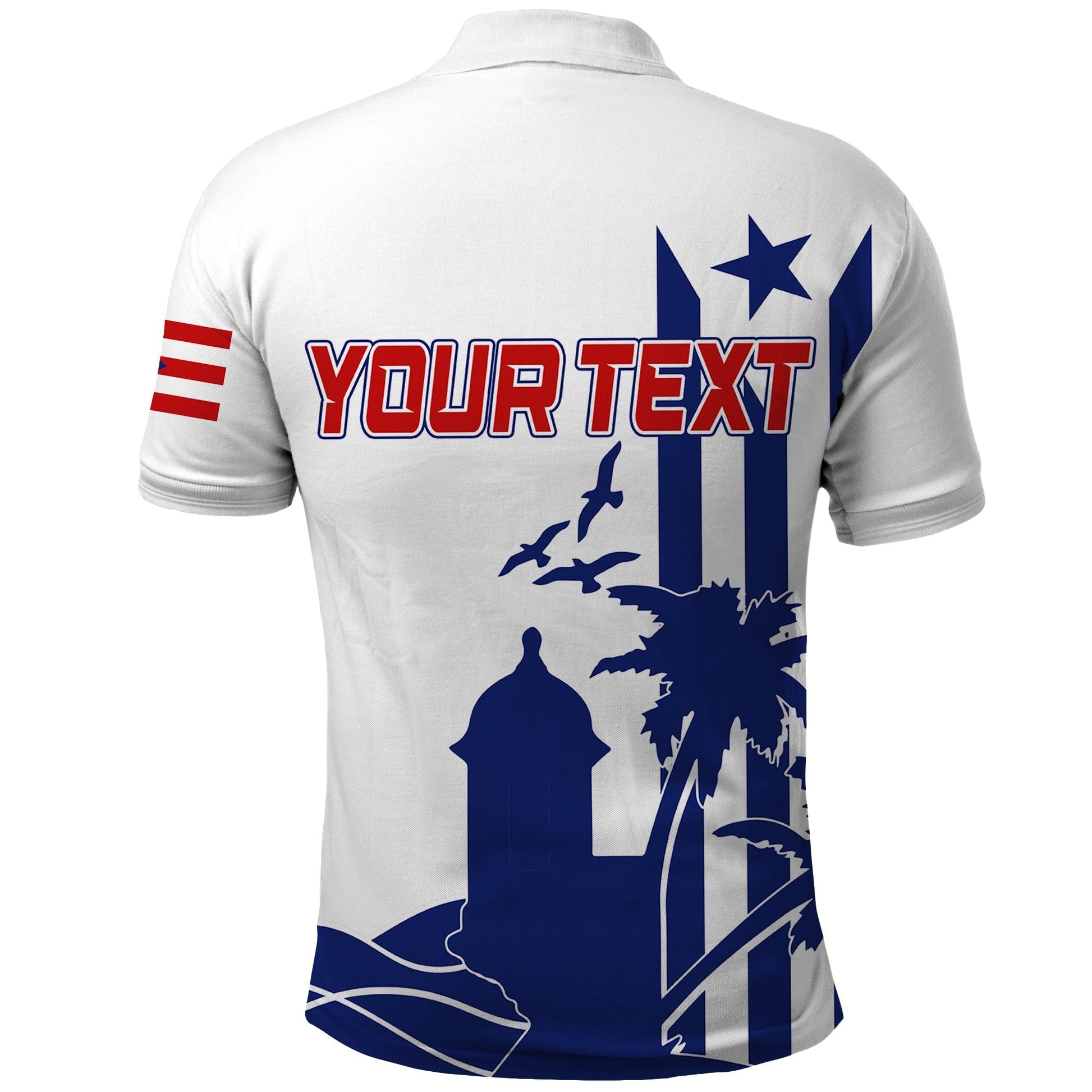 Custom Puerto Rico Baseball 2023 El Morro Silhouette Polo Shirt LT7
