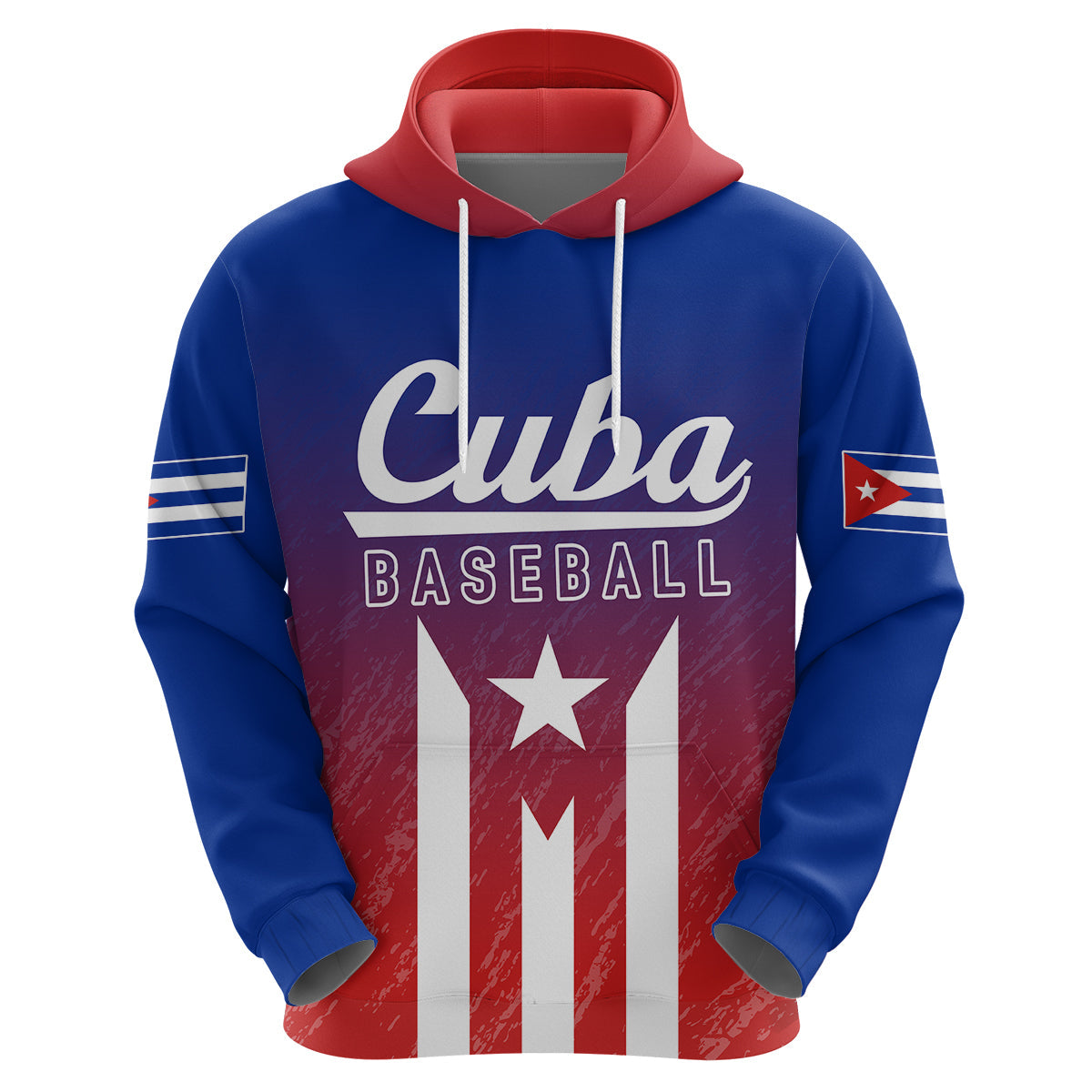Custom Cuba Baseball Gradient Color Flag Style Hoodie LT7