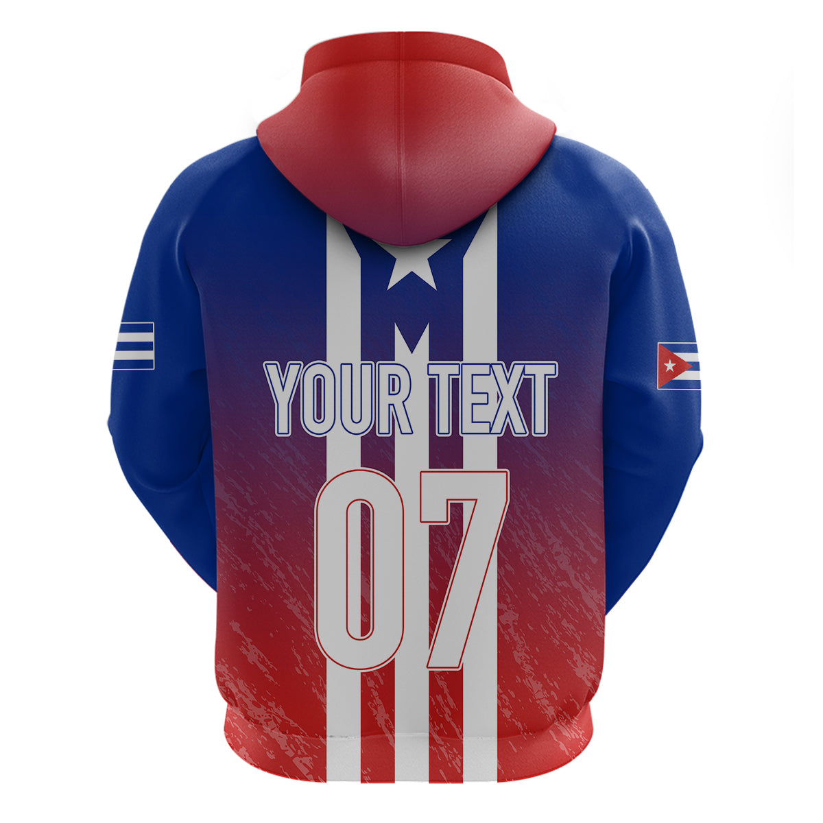 Custom Cuba Baseball Gradient Color Flag Style Hoodie LT7