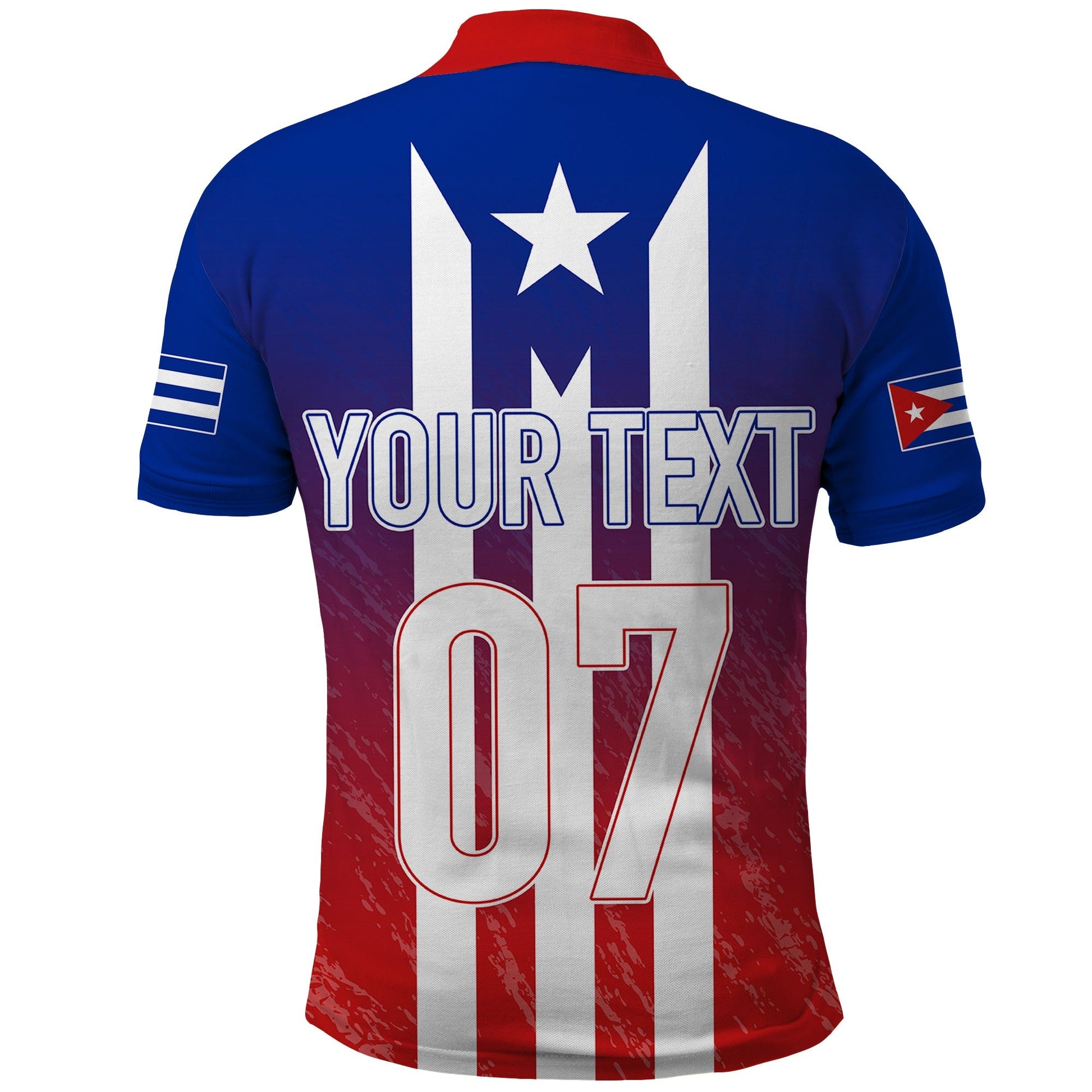 Custom Cuba Baseball Gradient Color Flag Style Polo Shirt LT7