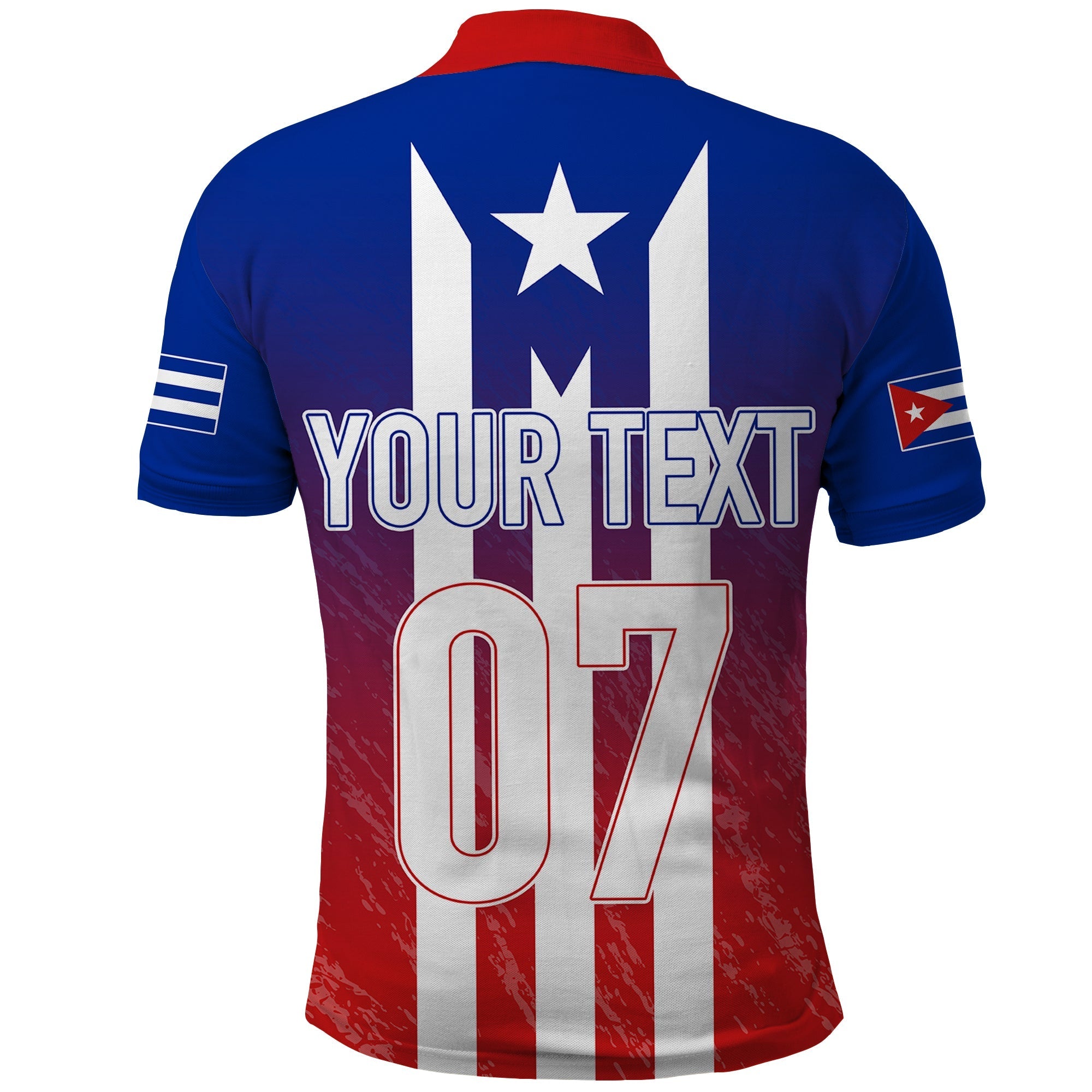 Custom Cuba Baseball Gradient Color Flag Style Polo Shirt LT7
