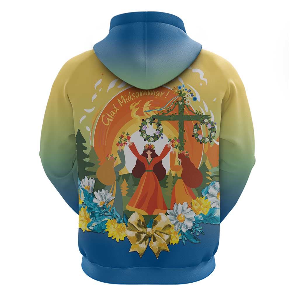 Sverige Glad Midsommar Hoodie Majstang Dancing LT7