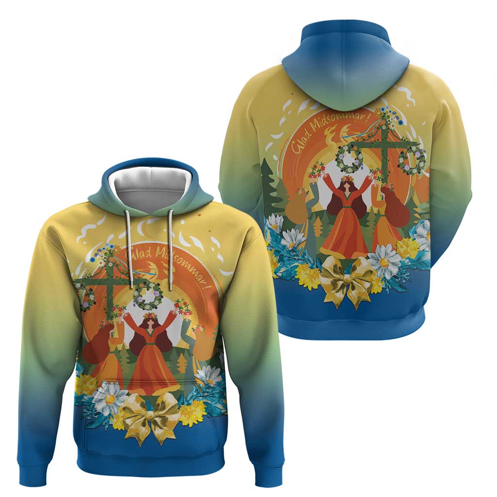 Sverige Glad Midsommar Hoodie Majstang Dancing LT7
