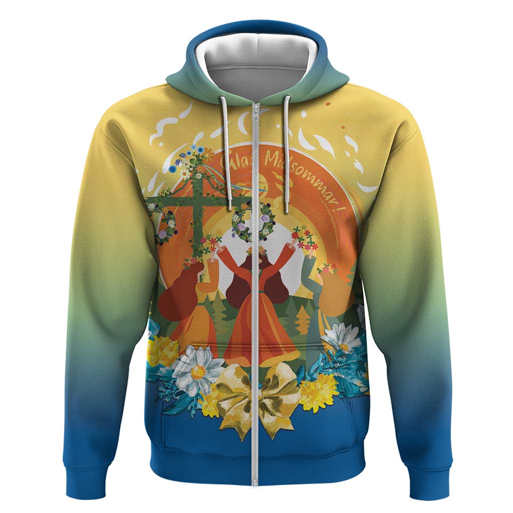 Sverige Glad Midsommar Hoodie Majstang Dancing LT7