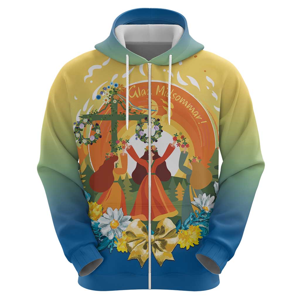 Sverige Glad Midsommar Hoodie Majstang Dancing LT7