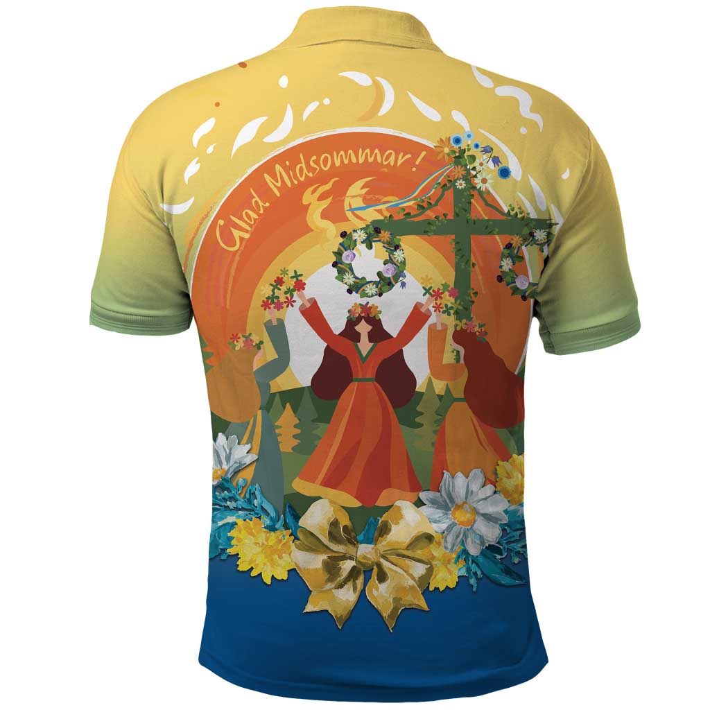 Sverige Glad Midsommar Polo Shirt Majstang Dancing LT7