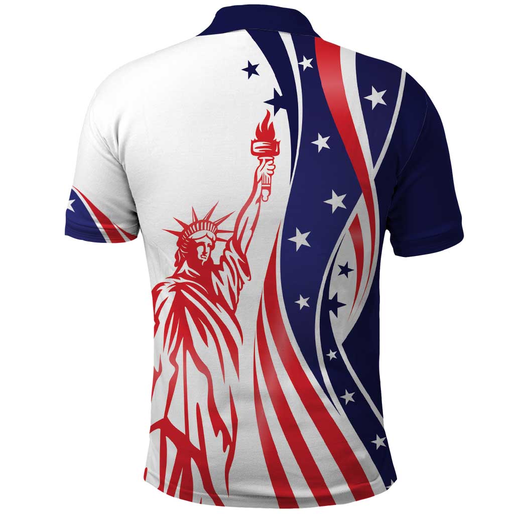Fourth Of July USA Polo Shirt American Dream - Statue Of Liberty LT7