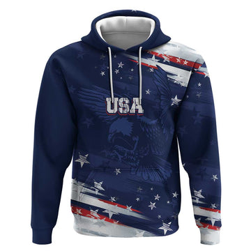 Personalized Fourth Of July USA Hoodie The Stars and Eagle LT7
