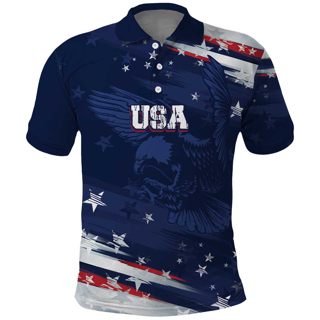 Personalized Fourth Of July USA Polo Shirt The Stars and Eagle LT7