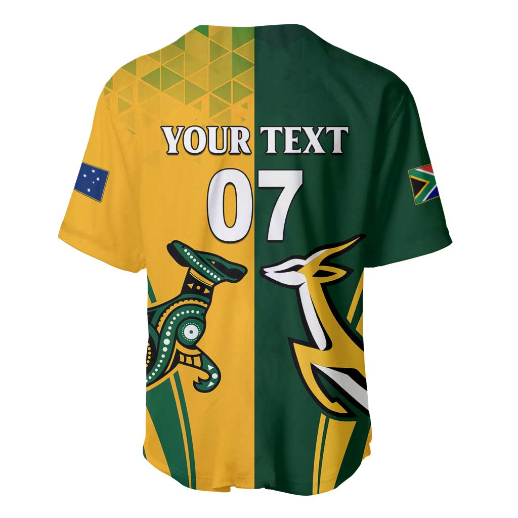 Personalised Australia Mix South Africa Rugby Baseball Jersey Wallabies And Springboks - Champions Special Ver LT7
