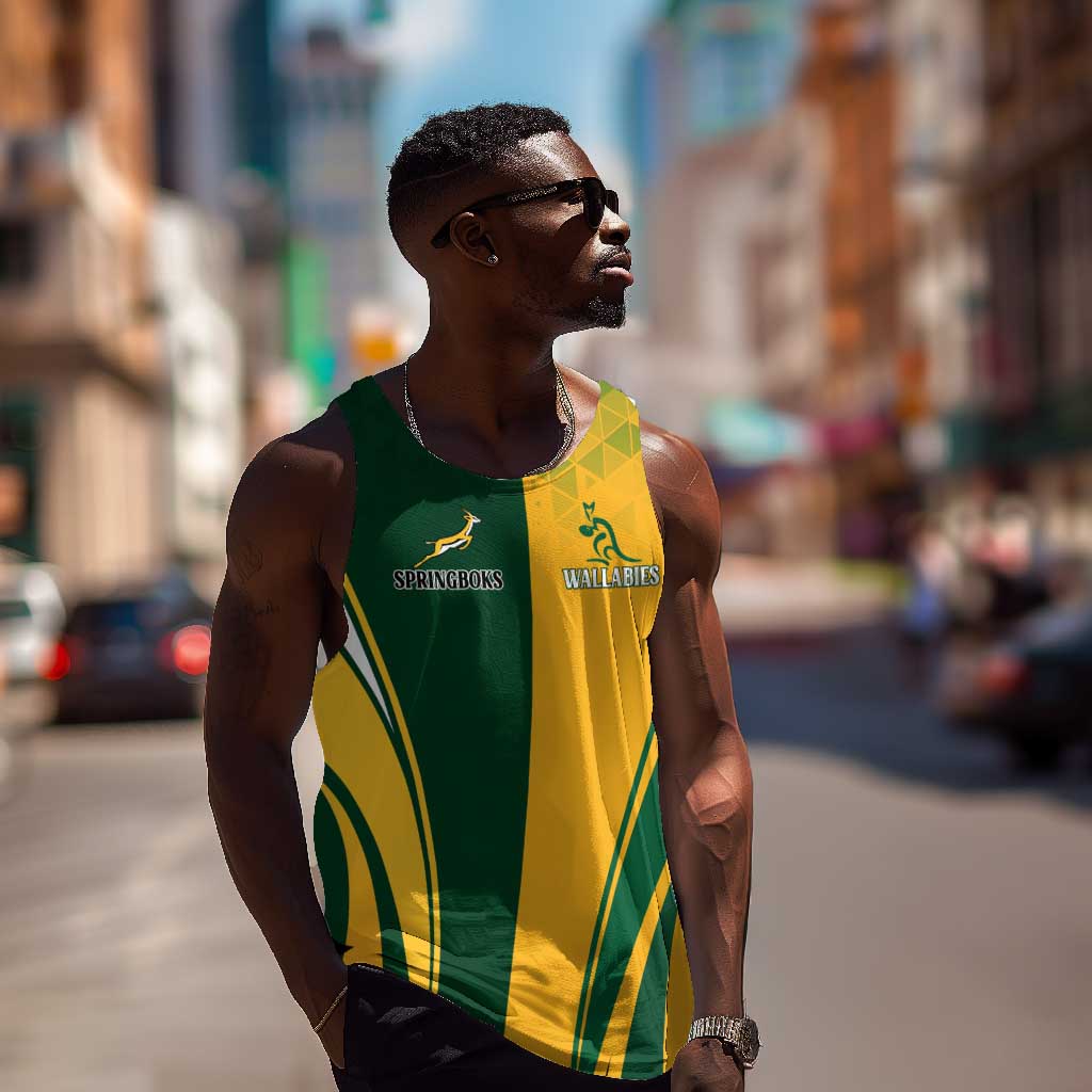 Personalised Australia Mix South Africa Rugby Men Tank Top Wallabies And Springboks - Champions Special Ver LT7