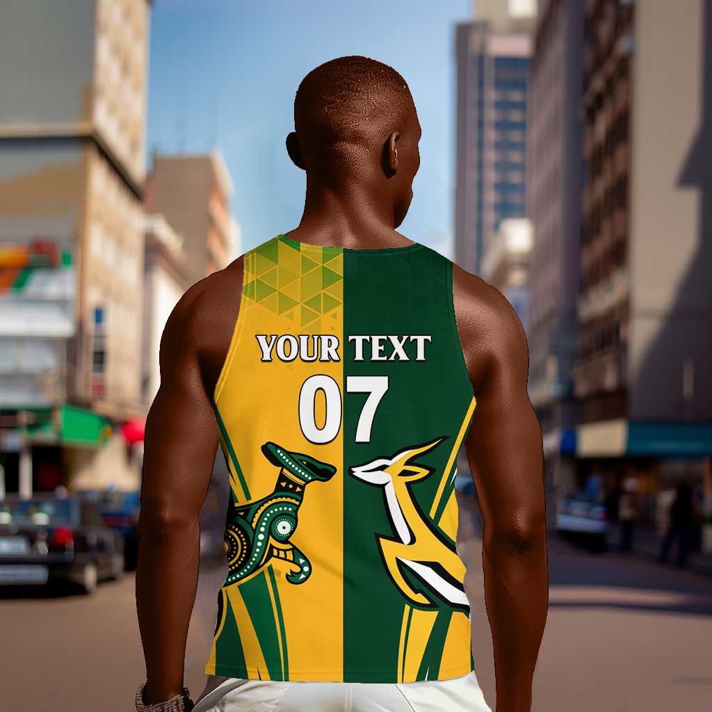 Personalised Australia Mix South Africa Rugby Men Tank Top Wallabies And Springboks - Champions Special Ver LT7