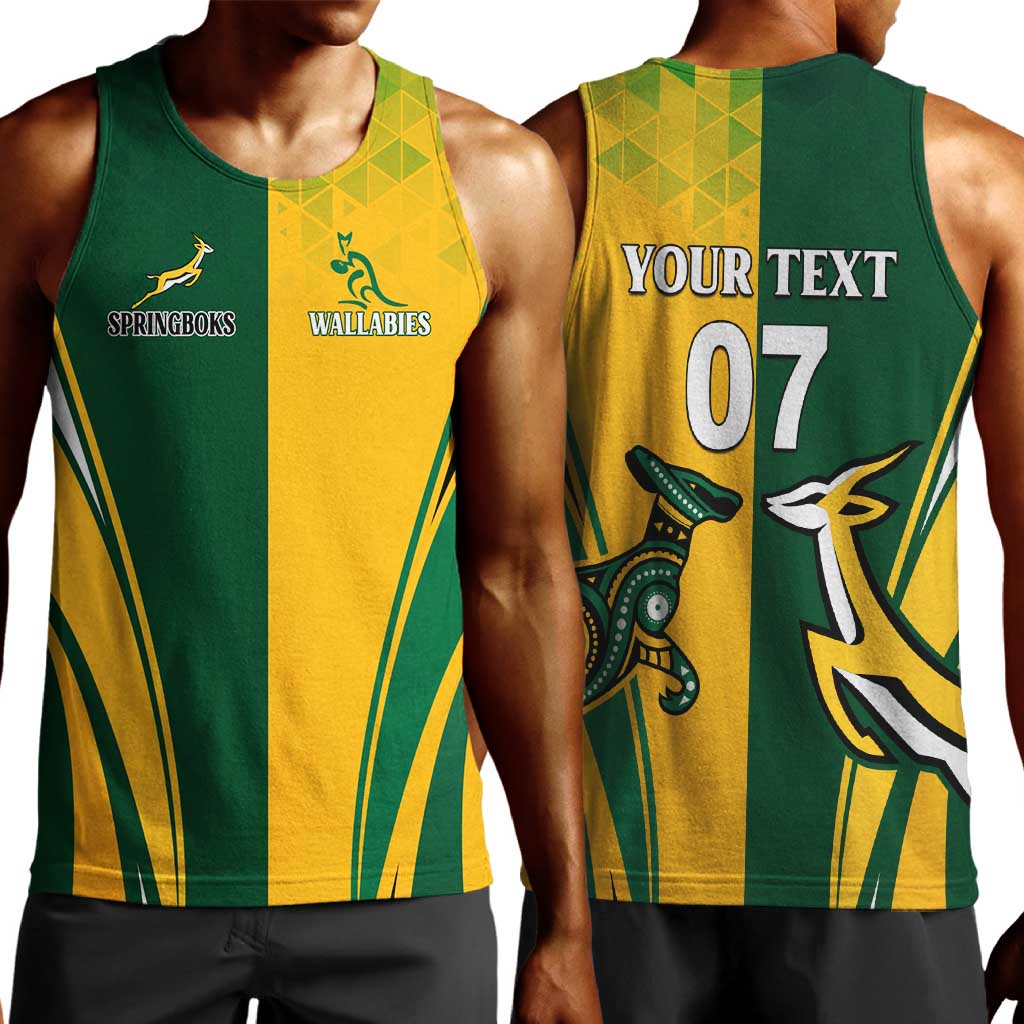 Personalised Australia Mix South Africa Rugby Men Tank Top Wallabies And Springboks - Champions Special Ver LT7