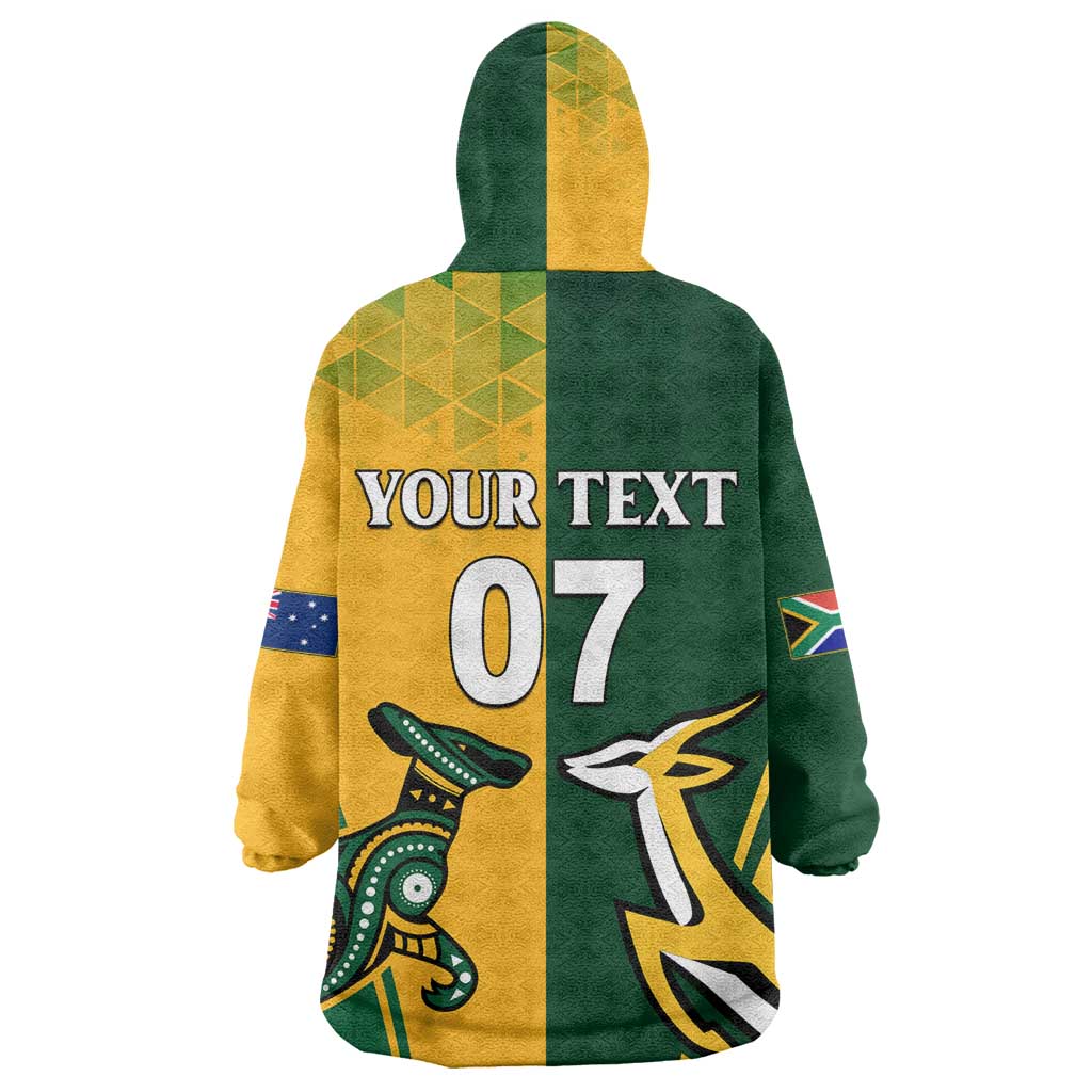Personalised Australia Mix South Africa Rugby Wearable Blanket Hoodie Wallabies And Springboks - Champions Special Ver LT7