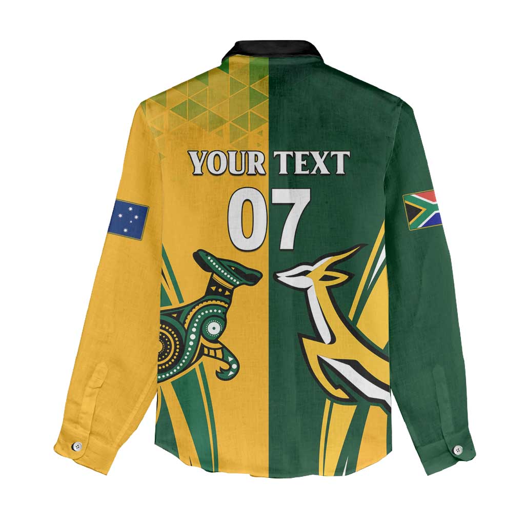 Personalised Australia Mix South Africa Rugby Women Casual Shirt Wallabies And Springboks - Champions Special Ver LT7