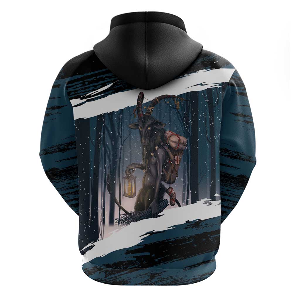 Merry Christmas Hoodie Krampus in The Woods - Dark Teal LT7