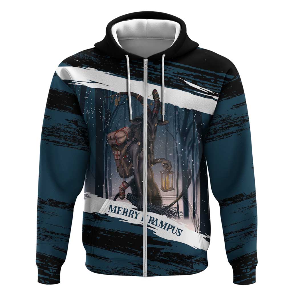 Merry Christmas Hoodie Krampus in The Woods - Dark Teal LT7