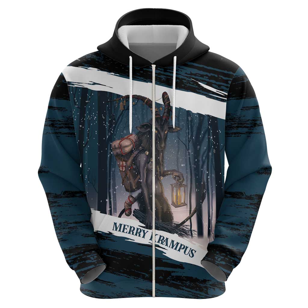 Merry Christmas Hoodie Krampus in The Woods - Dark Teal LT7