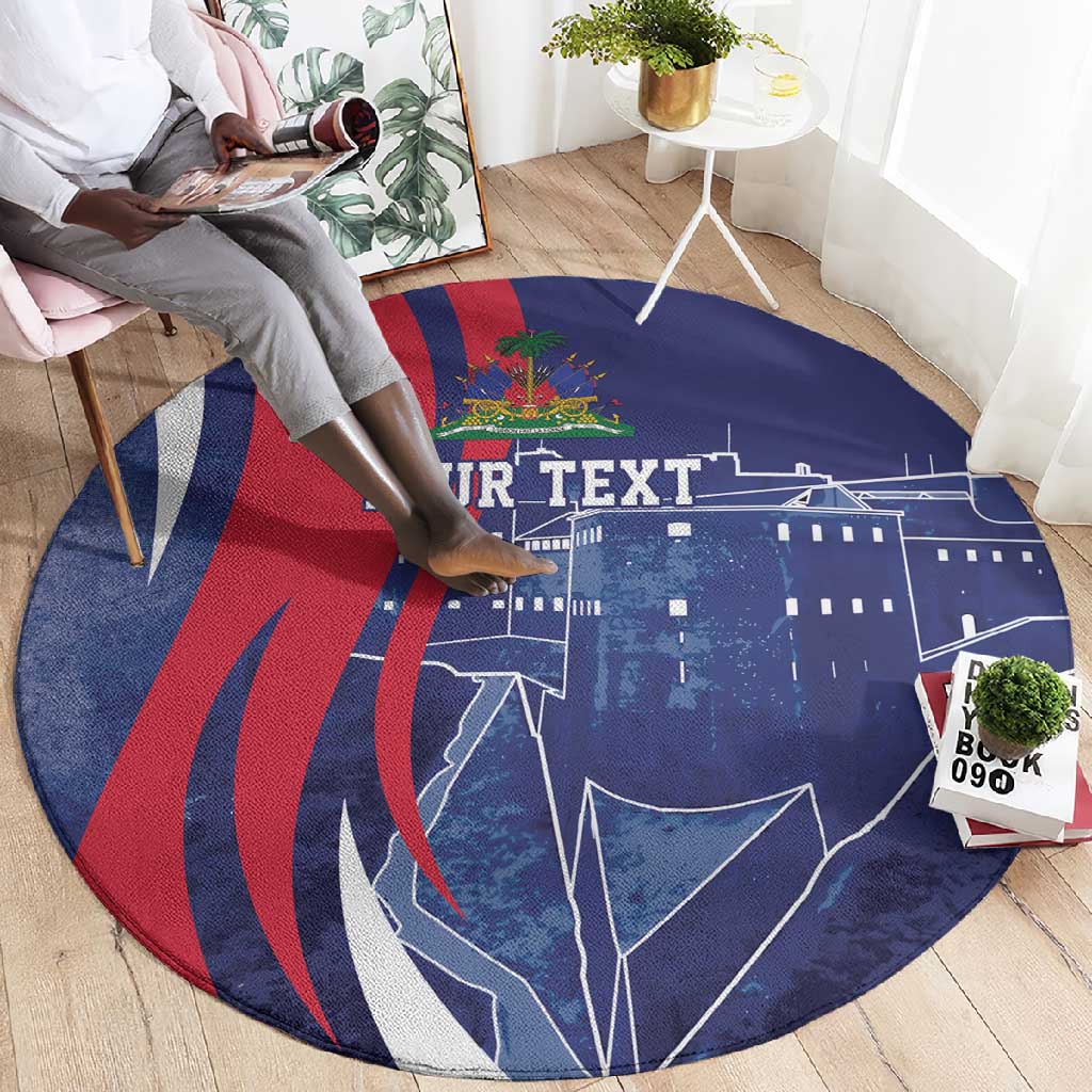 Personalized Haiti Citadelle Laferrière Round Carpet Grunge Style LT7