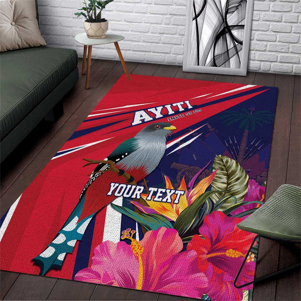 Haiti Personalized Area Rug Hispaniolan Trogon Tropical Vibes LT7