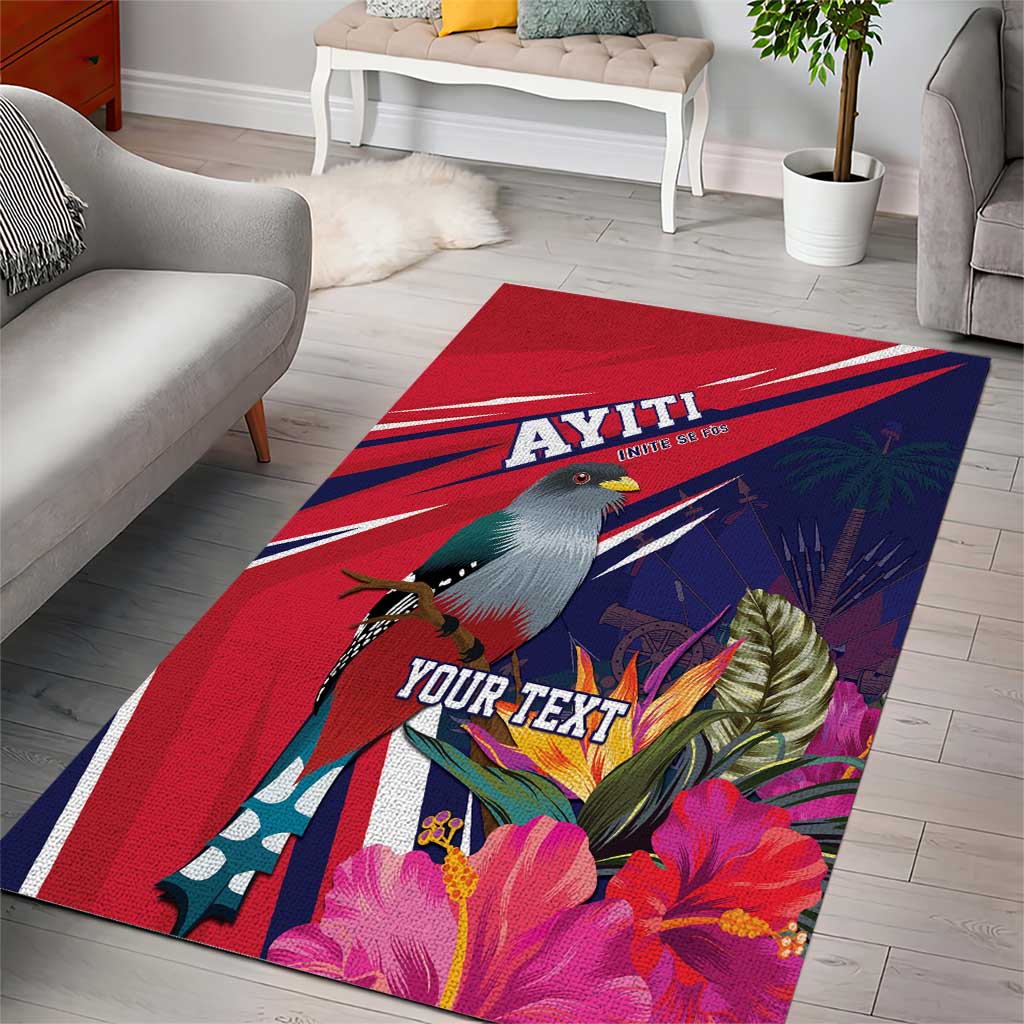 Haiti Personalized Area Rug Hispaniolan Trogon Tropical Vibes LT7