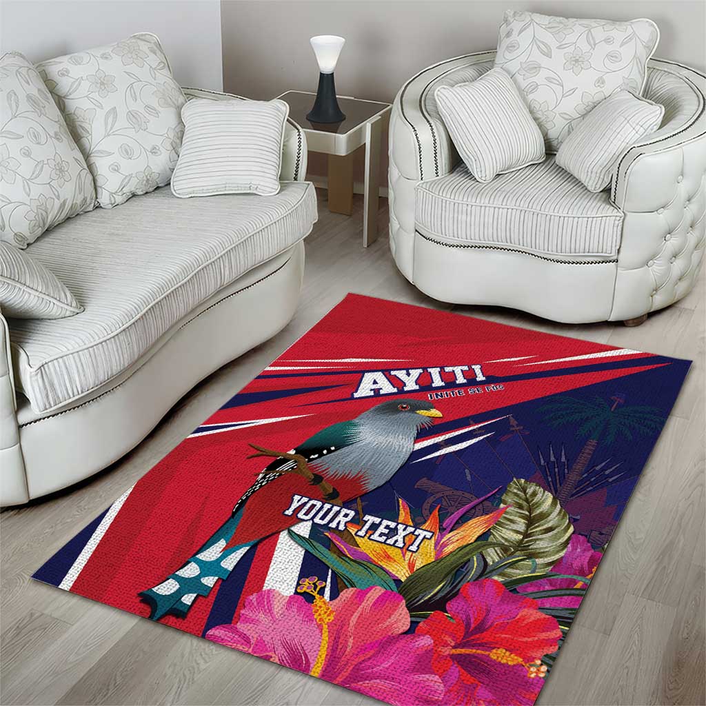 Haiti Personalized Area Rug Hispaniolan Trogon Tropical Vibes LT7