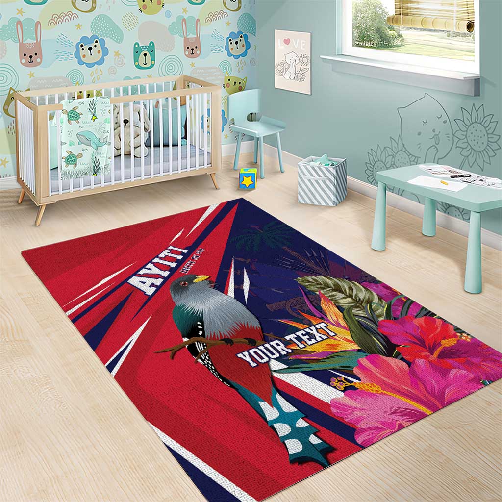 Haiti Personalized Area Rug Hispaniolan Trogon Tropical Vibes LT7
