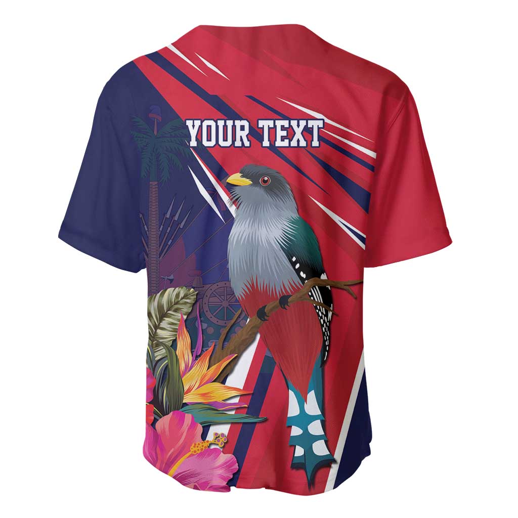 Haiti Personalized Baseball Jersey Hispaniolan Trogon Tropical Vibes LT7