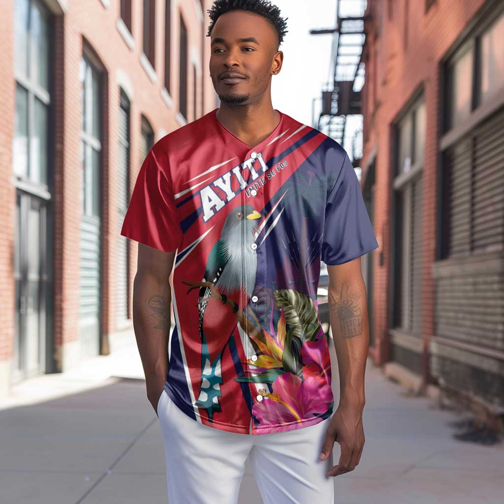 Haiti Personalized Baseball Jersey Hispaniolan Trogon Tropical Vibes LT7