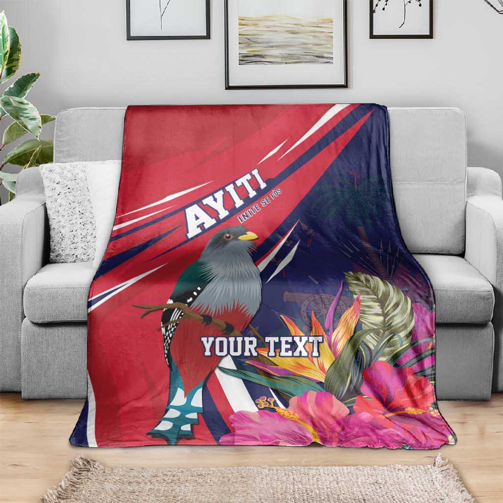Haiti Personalized Blanket Hispaniolan Trogon Tropical Vibes LT7