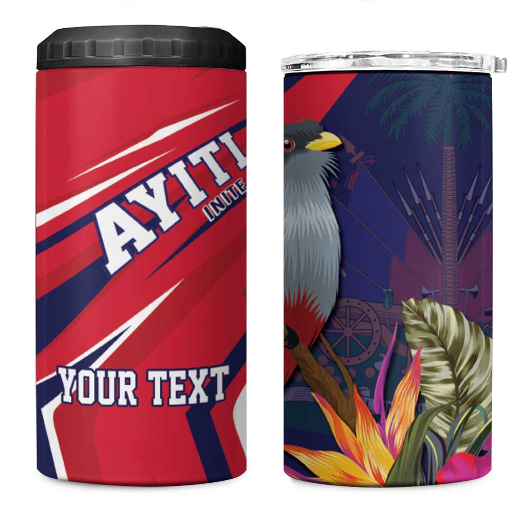 Haiti Personalized 4 in 1 Can Cooler Tumbler Hispaniolan Trogon Tropical Vibes LT7