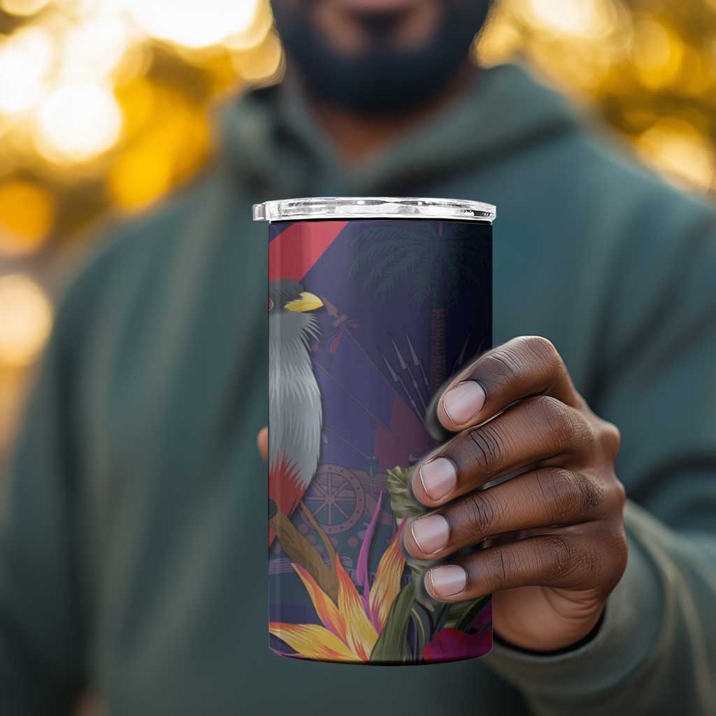 Haiti Personalized 4 in 1 Can Cooler Tumbler Hispaniolan Trogon Tropical Vibes LT7
