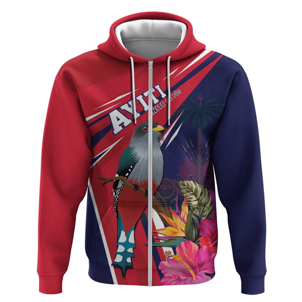 Haiti Personalized Hoodie Hispaniolan Trogon Tropical Vibes LT7