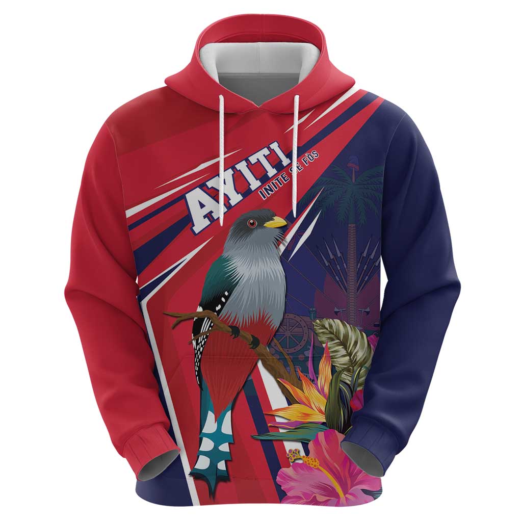 Haiti Personalized Hoodie Hispaniolan Trogon Tropical Vibes LT7
