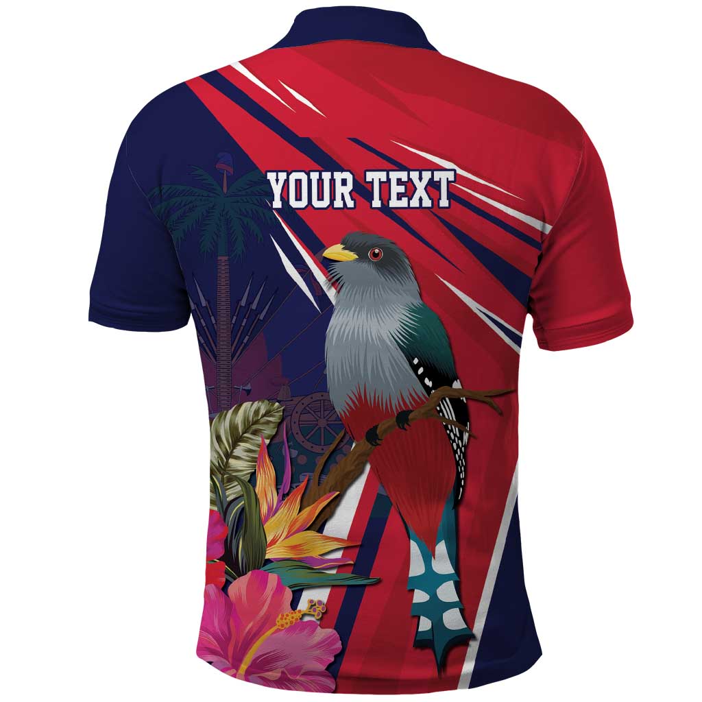 Haiti Personalized Polo Shirt Hispaniolan Trogon Tropical Vibes LT7