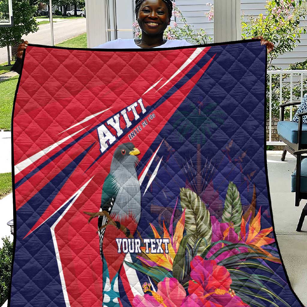 Haiti Personalized Quilt Hispaniolan Trogon Tropical Vibes LT7