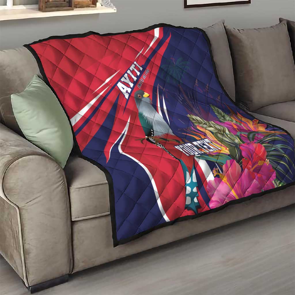 Haiti Personalized Quilt Hispaniolan Trogon Tropical Vibes LT7